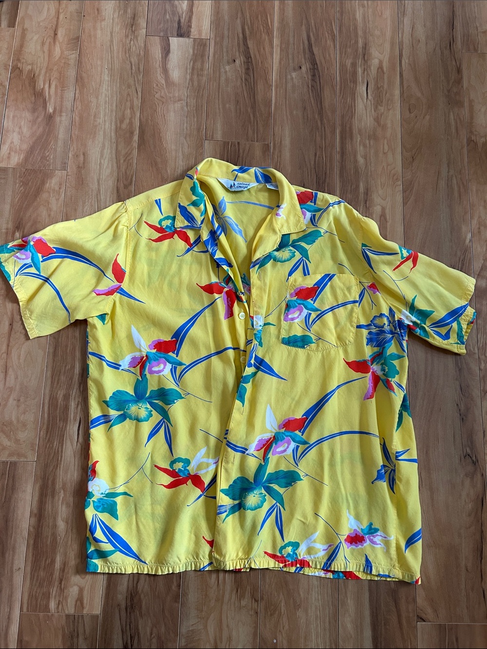 Vintage Hawaiian shirt - yellow floral